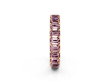 Yellow gold Emerald Cut Morganite Eternity Band with Shared Prong Setting_8