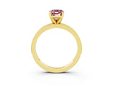 Yellow gold Emerald Cut Morganite Milgrain Pavé Engagement Ring with Four-Prong Setting_15