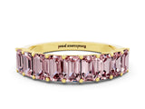 Yellow gold Emerald Cut Morganite Prong-Set Eternity Band_6