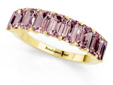 Yellow gold Emerald Cut Morganite Prong-Set Eternity Band_7