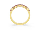 Yellow gold Emerald Cut Morganite Prong-Set Eternity Band_9