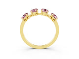 Yellow gold Emerald Cut Morganite Prong-Set Half Eternity Band_21