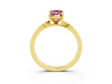 Yellow gold Emerald Cut Morganite Solitaire Engagement Ring with Classic Band and Four-Prong Setting_27