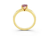 Yellow gold Emerald Cut Morganite Solitaire Engagement Ring with Round Band and Four-Prong Setting_3
