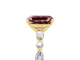 Yellow gold Emerald Cut Morganite Solitaire with Side Stones on a Pavé Band and Four-Prong Setting_5