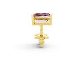 10K Yellow Gold 0.91 Carat Emerald Morganite Stud Earrings