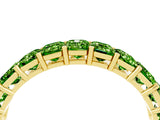 Yellow gold Emerald Cut Peridot Eternity Band with Shared Prong Setting_10