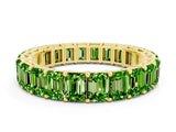 Yellow gold Emerald Cut Peridot Eternity Band with Shared Prong Setting_6