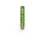Yellow gold Emerald Cut Peridot Eternity Band with Shared Prong Setting_8