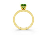 Yellow gold Emerald Cut Peridot Milgrain Pavé Engagement Ring with Four-Prong Setting_15