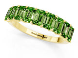Yellow gold Emerald Cut Peridot Prong-Set Eternity Band_7