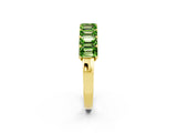 Yellow gold Emerald Cut Peridot Prong-Set Eternity Band_8