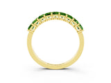 Yellow gold Emerald Cut Peridot Prong-Set Eternity Band_9