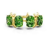 Yellow gold Emerald Cut Peridot Prong-Set Half Eternity Band_18