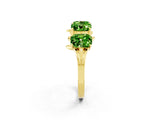 Yellow gold Emerald Cut Peridot Prong-Set Half Eternity Band_20