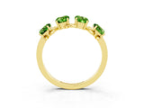 Yellow gold Emerald Cut Peridot Prong-Set Half Eternity Band_21