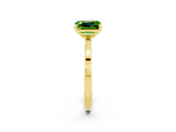 Yellow gold Emerald Cut Peridot Solitaire Engagement Ring with Classic Band and Four-Prong Setting_26