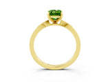 Yellow gold Emerald Cut Peridot Solitaire Engagement Ring with Classic Band and Four-Prong Setting_27