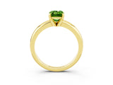Yellow gold Emerald Cut Peridot Solitaire Engagement Ring with Round Band and Four-Prong Setting_3