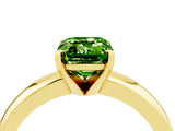 Yellow gold Emerald Cut Peridot Solitaire Engagement Ring with Round Band and Four-Prong Setting_4