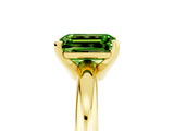Yellow gold Emerald Cut Peridot Solitaire Engagement Ring with Round Band and Four-Prong Setting_5