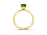 Yellow gold Emerald Cut Peridot Solitaire Ring with Thin Band and Four-Prong Setting_15