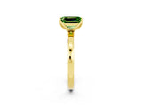 Yellow gold Emerald Cut Peridot Solitaire Ring with Thin Band and Prong Setting_14