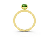 Yellow gold Emerald Cut Peridot Solitaire Ring with Thin Band and Prong Setting_15
