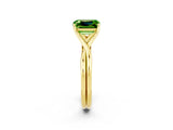 Yellow gold Emerald Cut Peridot Solitaire Twist Band Prong Setting Ring_38