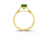 Yellow gold Emerald Cut Peridot Solitaire Twist Band Prong Setting Ring_39