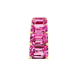 10K Yellow Gold Emerald Cut Pink Sapphire Eternity Band with Shared Prong Setting