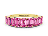 Yellow gold Emerald Cut Pink Sapphire Prong-Set Eternity Band_18