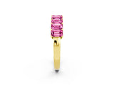 Yellow gold Emerald Cut Pink Sapphire Prong-Set Eternity Band_20