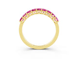 Yellow gold Emerald Cut Pink Sapphire Prong-Set Eternity Band_21