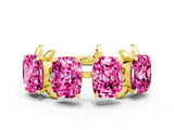 Yellow gold Emerald Cut Pink Sapphire Prong-Set Half Eternity Band_30
