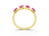 Yellow gold Emerald Cut Pink Sapphire Prong-Set Half Eternity Band_33