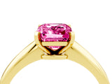 Yellow gold Emerald Cut Pink Sapphire Solitaire Engagement Ring with Classic Band and Four-Prong Setting_28