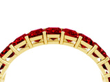 Yellow gold Emerald Cut Ruby Eternity Band with Shared Prong Setting_10
