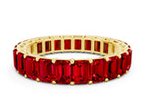 Yellow gold Emerald Cut Ruby Eternity Band with Shared Prong Setting_6