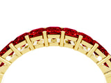 Yellow gold Emerald Cut Ruby Prong-Set Eternity Band_10