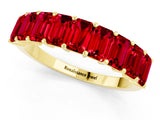 Yellow gold Emerald Cut Ruby Prong-Set Eternity Band_7