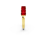 Yellow gold Emerald Cut Ruby Prong-Set Eternity Band_8