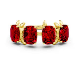 Yellow gold Emerald Cut Ruby Prong-Set Half Eternity Band_18