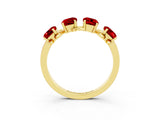 Yellow gold Emerald Cut Ruby Prong-Set Half Eternity Band_21