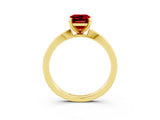 Yellow gold Emerald Cut Ruby Solitaire Engagement Ring with Classic Band and Four-Prong Setting_27