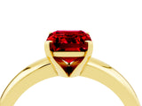 Yellow gold Emerald Cut Ruby Solitaire Engagement Ring with Round Band and Four-Prong Setting_4