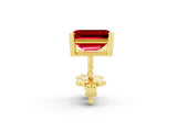 10K Yellow Gold 2.32 Carat Emerald Ruby Stud Earrings