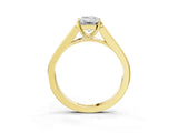 Yellow gold Emerald Cut Solitaire Cathedral Diamond Engagement Ring with Channel-Set Band and Four-Prong Setting_10