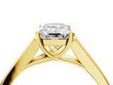 Yellow gold Emerald Cut Solitaire Cathedral Diamond Engagement Ring with Channel-Set Band and Four-Prong Setting_11