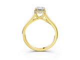 Yellow gold Emerald Cut Solitaire Diamond Engagement Ring with Four-Prong Setting and Tapered Band_10